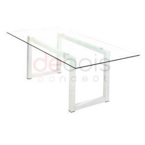 Mesa puente metal vidrio para living comedor